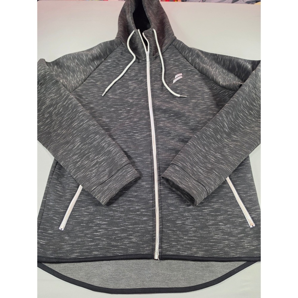 Doyoueven Mens XL Space Dye Full Zip Hoodie Charcoal Gray Activewear Sweatshirt